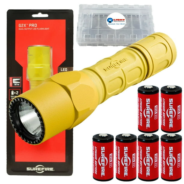 Surefire G2X Pro 600 Lumens LED Flashlight Yellow w/ 4 Extra CR123A
