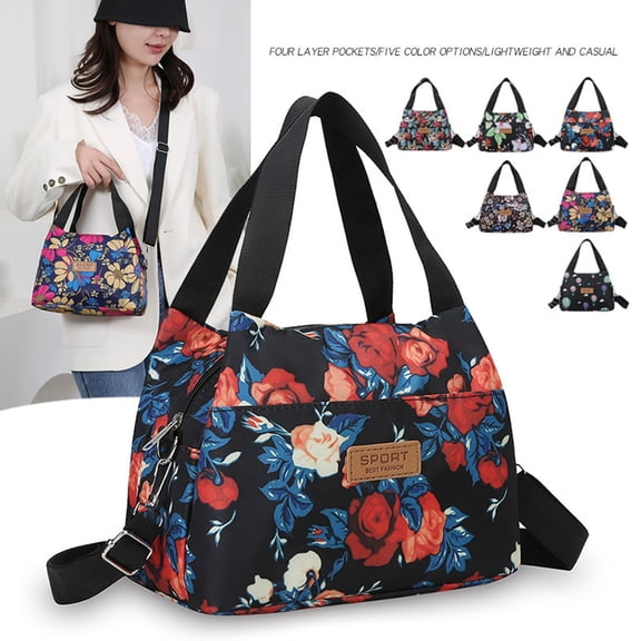 Stylish Water Nylon Tote Bag For Women Large Capacity Daily Use With Multiple Organizational Pockets