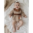 thumbnail image 5 of BemeyourBBs Thanksgiving Baby Girls Romper Plaid Embroidery Turkey Bodysuit, 5 of 9
