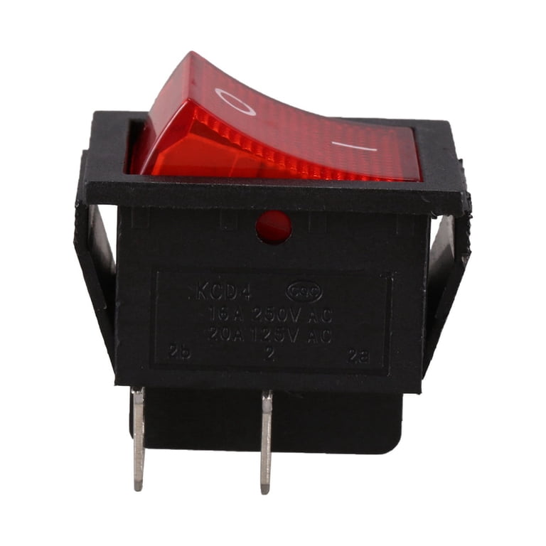 2x On Off Red Light Rocker Switch 250V AC 16 AMP 125V 20A DPST 4 lug legs 2x On Off Red Light Rocker Switch 250V AC 16 AMP 125V 20A DPST 4 lug legs