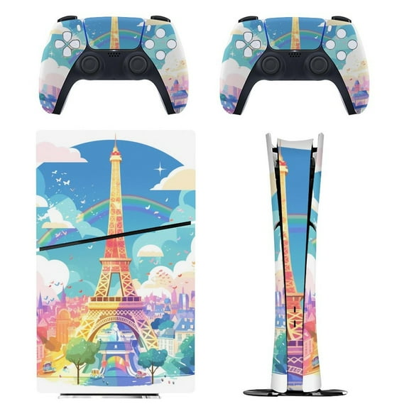 Skin Sticker for PS5 Slim Standard Disc Digital Edition Console and Controllers Decals for Playstation 5 (H6ixzdu2,PS5 Slim)