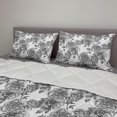 thumbnail image 2 of Floral Comforter & Sham Bedding Set, Plant Blossom Spring Season Birth of Nature Monochrome Sketch Vintage Design, 3 pcs Duvet Set Microfiber Filling Quilt, 5 Sizes, Black Grey White, by Ambesonne, 2 of 4