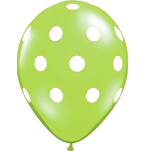 12 Qualatex Polka Dot Balloon Lime Green Color 11"