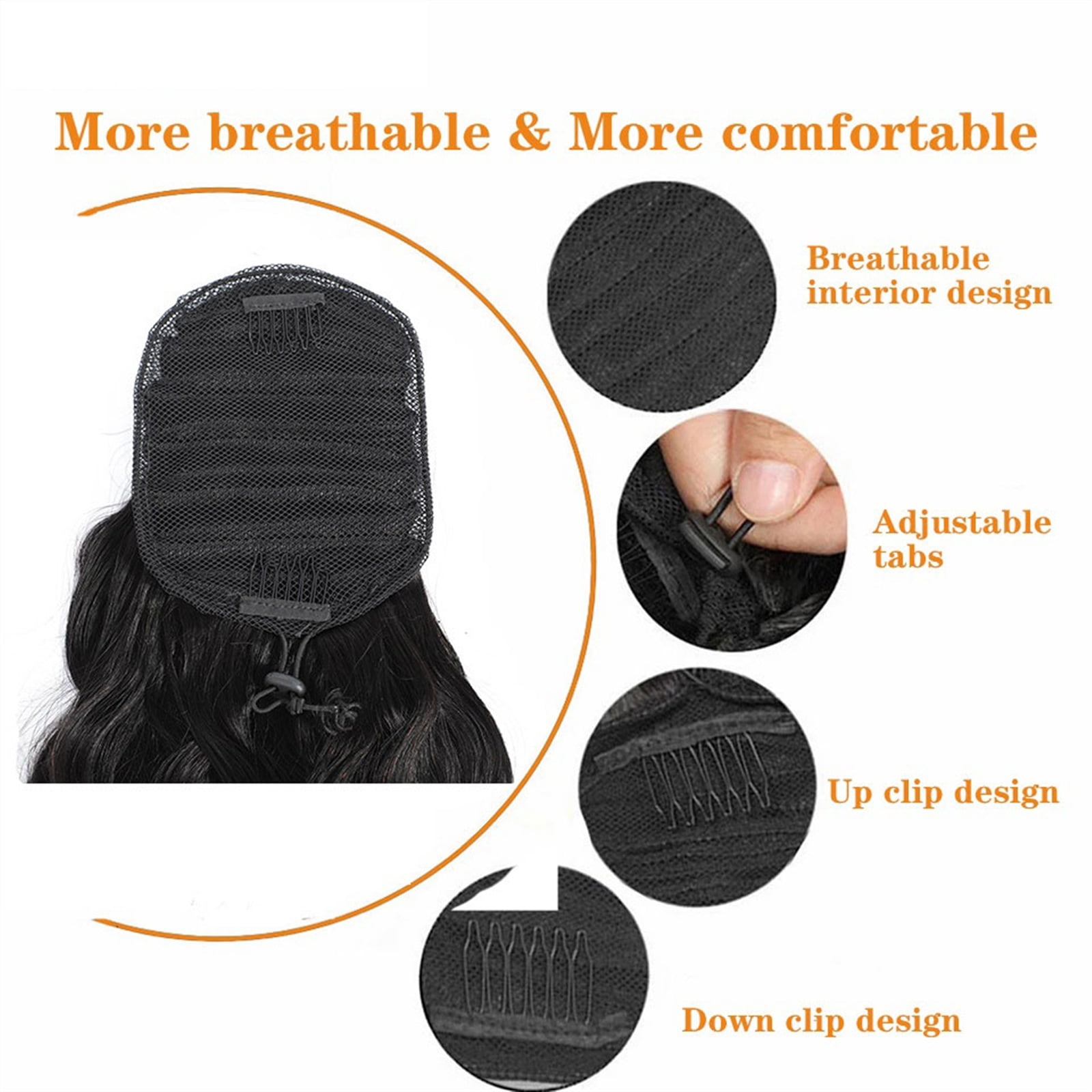 Virgin Hair Weave Brazilian Hair Extensions 100G/Set long 26Inch Body Wave Drawstring Ponytail Human Hair Ponytail For Women