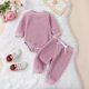 thumbnail image 3 of Gibobby Conjunto de Sudadera y Pantalón Bebé Niñas Niños Invierno Manga Larga Polar Color Sólido Tops Pantalones 12PCS Trajes Conjunto De Ropa(Morado,0-6 Months), 3 of 4