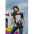 thumbnail image 4 of Womens Splattered Rib Cage T Shirt Cool Skeleton Halloween Costume Tee for Ladies Womens Graphic Tees, 4 of 9