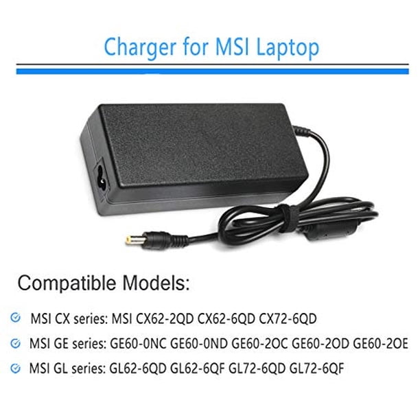 120W Laptop Ac Adaptador Cargador Cable de Alimentación Fuente para MS