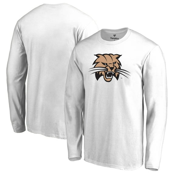 Men's White Ohio Bobcats Primary Logo Long Sleeve T-Shirt