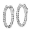 thumbnail image 3 of FJC Finejewelers 925 Sterling Silver Rhodium Plated CZ In and Out Oval Hoop Earrings 23 x 18 mm, 3 of 6