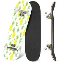 31'' Complete Skateboard 7 Layer Canadian Maple Double Kick Deck Skateboards Pineapple Skate Board for Beginner Adult Gifts
