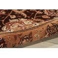 thumbnail image 4 of Nourison  Hand-tufted Oriental Bordered Wool Area Rug Brown 8' Round Contains Latex Wool,Silk Border,Oriental 0.51 - 0.75 inch Handmade 8' Round, 4 of 4