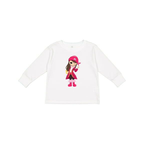 Inktastic Pirate Captain Girls Long Sleeve Toddler T-Shirt