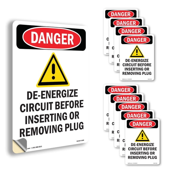 De OSHA Danger Vinyl Decal Label 24 Inch x 18 Inch - 10 Pack
