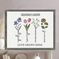 thumbnail image 2 of Mothers Day Birthday Gifts For Mom, Customized Birth Month Flower Grandmas Garden decor, Custom Canvas With Name Wall Art Mothers Day Gifts From Grandma Gift From Grandchildren, 2 of 5