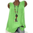 thumbnail image 2 of JIUKE Womens Tank Tops Summer Solid Color Casual Beach Tops Loose Fitted Pleated Round Neck Sleeveless Shirts, 2 of 9