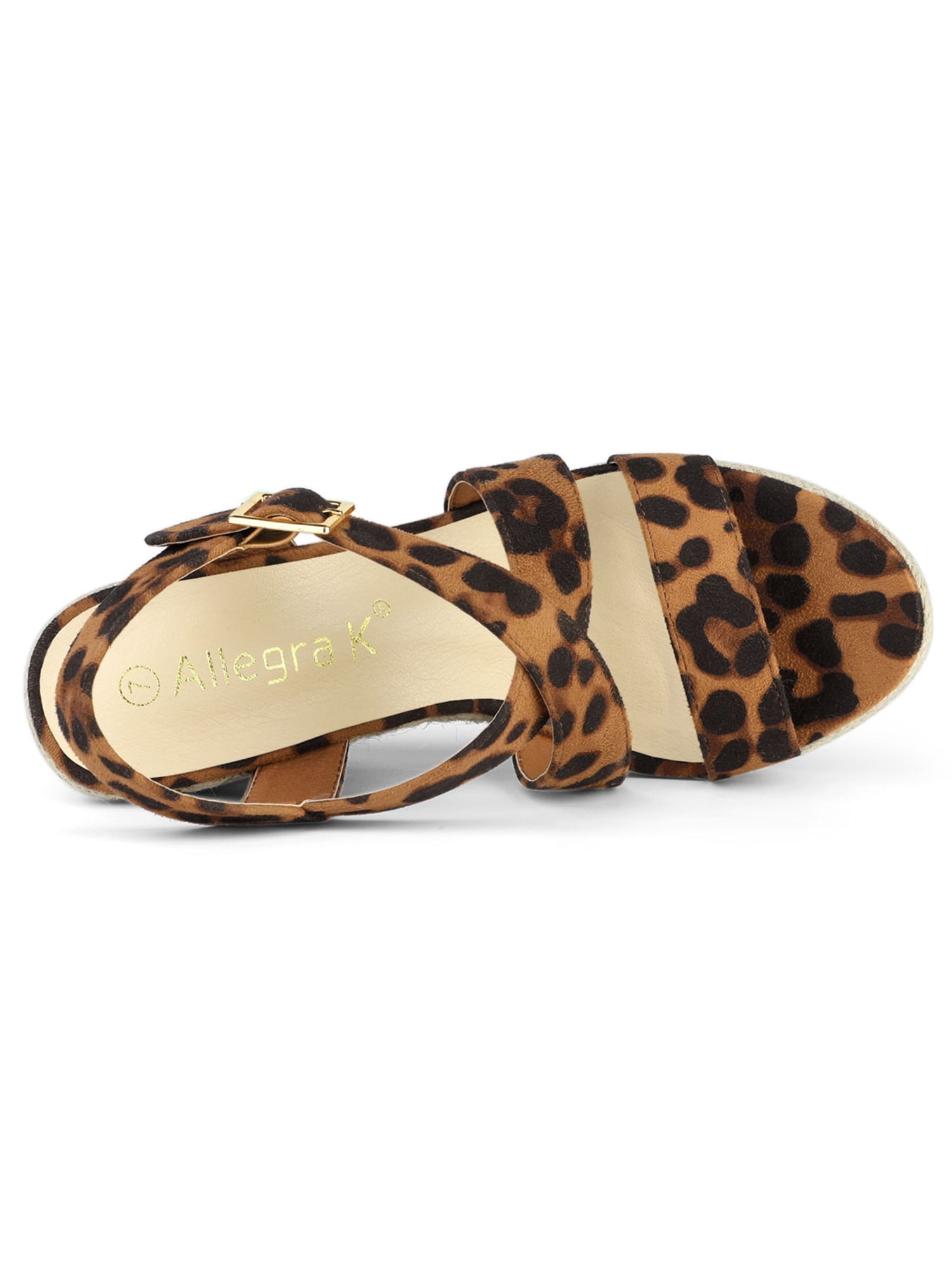 DARING DIVA Women's Stylish Espadrilles Platform Slingback Wedges Sandals Leopard 9