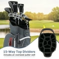 thumbnail image 6 of Costway Lightweight Golf Cart Bag with 15 Way Top Divider Individual Putter Well Cooler Bag Red, 6 of 9