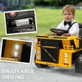 thumbnail image 6 of Qaba Kids Ride on Dump Truck, 12V Ride on Electric Car UTV w/ Electric Dump Bed, Shovel, Spring Suspension Wheels, Music Player & Headlights, 6 of 9