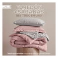 thumbnail image 2 of Set Edredón Individual + Funda De Almohada + Sábanas 5 Pzas Real Textil Rosa - Gris, 2 of 8