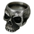 thumbnail image 2 of Pack Of 2 Gunmetal Finish Evil Death Skull Small Votive Candle Or Crystal Holder, 2 of 10