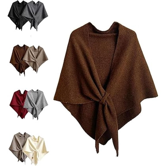Ansightsee Women's Solid Color Scarf, Wool Blend Triangle Scarf, Lightweight Soft Shawl Wrap for Daily Wear