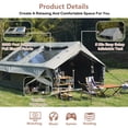 thumbnail image 4 of Homefun 9.8x13ft Quick-Setup Inflatable Camping Tent - 4-Season Waterproof & Windproof Glamping Tent with Hand Pump, Mesh & Chimney Windows, Oxford Cabin Design, 4 of 7