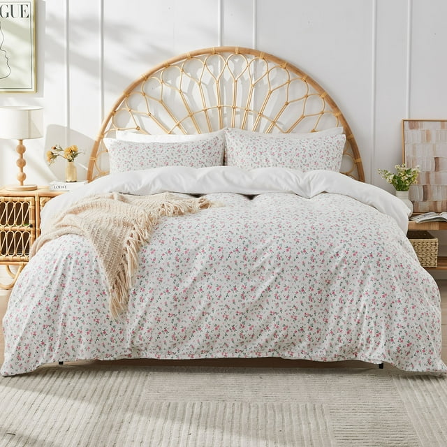 Gogreen Queen Duvet Cover Set, Soft & Breathable Microfiber 3 Pieces Queen Bedding Sets, Pattern Queen Comfy Duvet Cover Set, with Zipper Closure (Queen)