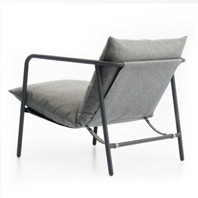 Stone Gray And Black Metal Sling Chair Stone Gray And Black Metal Sling Chair