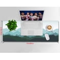 thumbnail image 4 of Extended Gaming Mouse Pad (31.5x11.8 in), Large Non-Slip Rubber Base Mousepad,Waterproof Keyboard Mouse Mat Desk Pad for Work, Game, Office, Home - Mountains and Forest Pattern Watercolor, 4 of 6