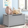 thumbnail image 2 of Kids Toy Chest, Wooden Storage Box Organizer with Seating Bench, Safety Hinged Lid and Large Storage Space, Boys and Girls Wooden Storage Chest Cabinet, for Living Room, Bedroom, Playroom, Gray, D1023, 2 of 10