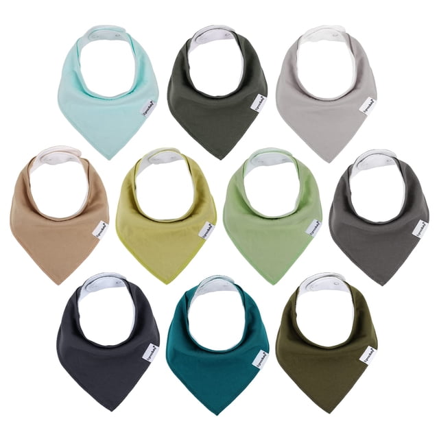 Baberos tipo bandana para bebés Egmao Baby, paquete de 10 unidades, 100% algodón