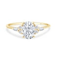 thumbnail image 3 of 3 Carat Center 10X8MM Oval, Marquise & Round Cut Lab Created Moissanite Diamond Solitaire Engagement Ring For Women In 10K Solid Yellow Gold (G-H Color, VVS1 Clarity, 3.00 Cttw)-4.5, 3 of 6