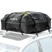 Audew Rooftop Cargo Bag for Car, 600D Oxford Waterproof Car Rooftop Cargo Carrier with 4 Telescopic Belt, Soft Shell Luggage Rack Bag for Cars, Trucks and SUV with/Without Rack, 15 Cubic Feet