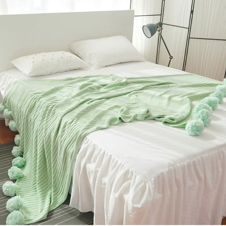 39 X41 Super Soft Reversible Pom Cotton Knitted Bed Sofa Throw Blanket Baby Crochet Rug Canada 39 X41 Super Soft Reversible Pom Cotton Knitted Bed Sofa Throw Blanket Baby Crochet Rug Canada