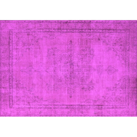 Ahgly Company Indoor Rectangle Oriental Pink Industrial Area Rugs, 7' x 9'