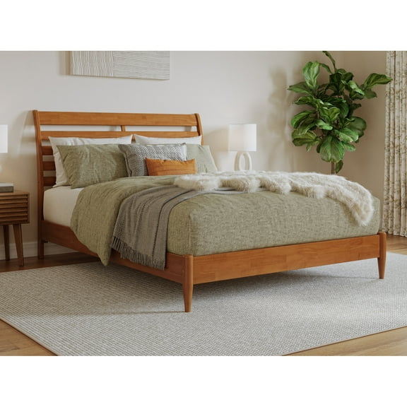 Solid Wood Low Profile Platform Bed - Modern Minimalist Design - Twin Twin XL Full Queen King