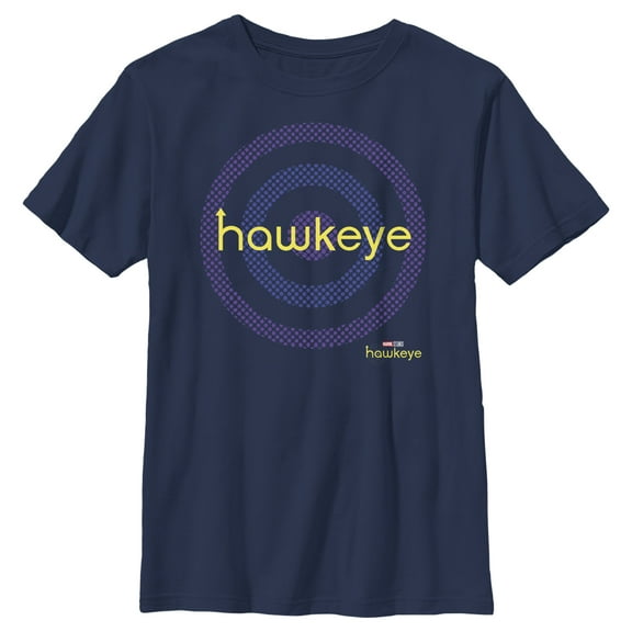 Boy's Marvel Hawkeye Target Acquired Graphic Tee Navy Blue Large