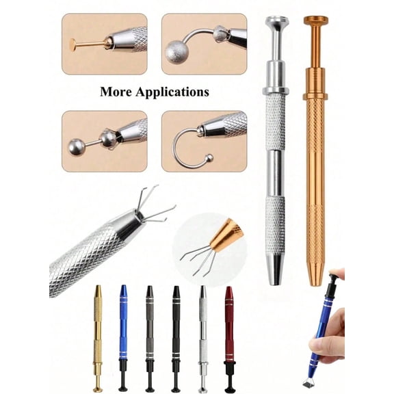 1pc Tattoo Clamp Plier Professional Diamond Clamp Removal Tool Body Piercing Tool IC Chip Pry Bar Precision Electronic Component Tweezers 4 Prong Stainless Steel Pe