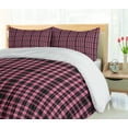 thumbnail image 5 of Ambesonne Abstract Duvet Cover Sets, Tartan Inspired Pattern, 2-King, Pink Charcoal Grey, 5 of 7
