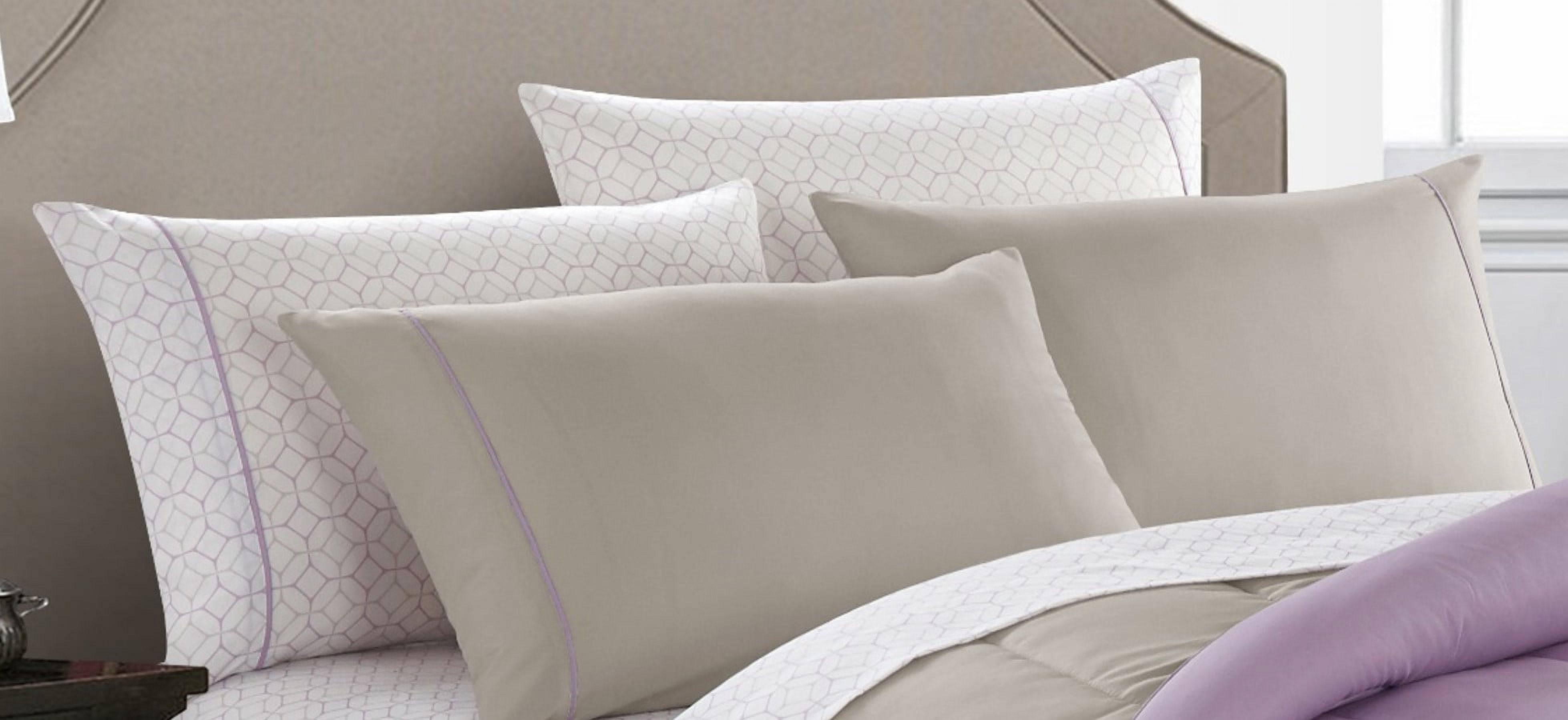 Casa 7-Piece Lavender 100% Polyester Fill Bed in a Bag Comforter Set with Sheets, King