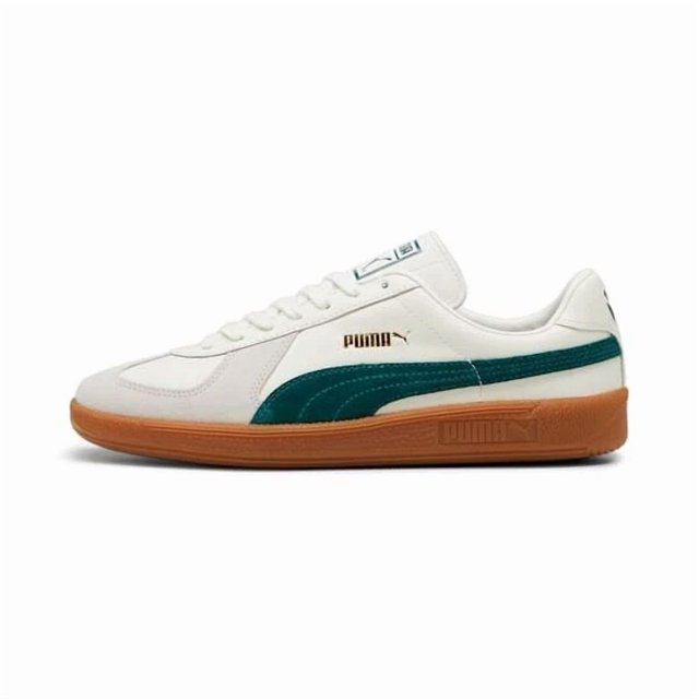 PU & MA Army Trainer Sneakers Warm White Dark Myrtle Unisex Shoes 386607-15 US4-13
