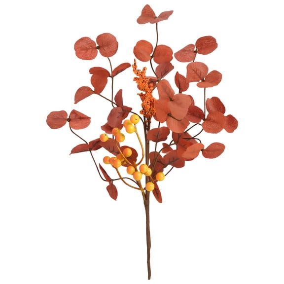 Artificial Fall Eucalyptus Leaves, 19.68" Greenery Stems Plants for Home Floral Arrangement Wedding Party Autumn Thanksgiving Table Centerpiece Decor, Fake Fall Leaves for Christmas Decor, 1Pc