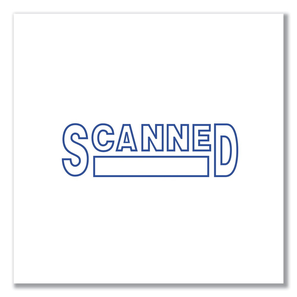(2 pack) Universal Message Stamp, SCANNED, Pre-Inked One-Color, Blue -UNV10157