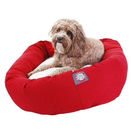 UPC: 0788995612315 | Majestic Pet | Poly/Cotton Sherpa Bagel Pet Bed For Dogs  Red  Medium