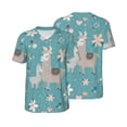 thumbnail image 3 of Daiia Teal Mama Llama Mens Baseball Jersey Button Down Shirts Short Sleeve Sports Uniforms-X-Large, 3 of 9