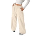 thumbnail image 5 of Girls Summer Beige Joggers Tween Drawstring Sweatpants Beach Vacation Outfits Kids Lightweight Pants with Pocket 11-12 Years, 5 of 5