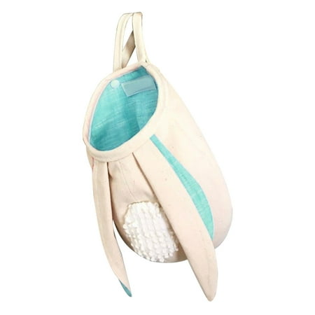 

NEGJ Easter Ears Basket Rabbit Ear Storage Bag Easter Gift Hanging Handbag Cloth Art Open Bag Rabbit Easter Bunny Baskets Rabbit Ears Design