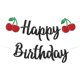 thumbnail image 1 of Banner PLAP para decoración de fiesta de cumpleaños con fruta de cereza, color negro, 1 of 1