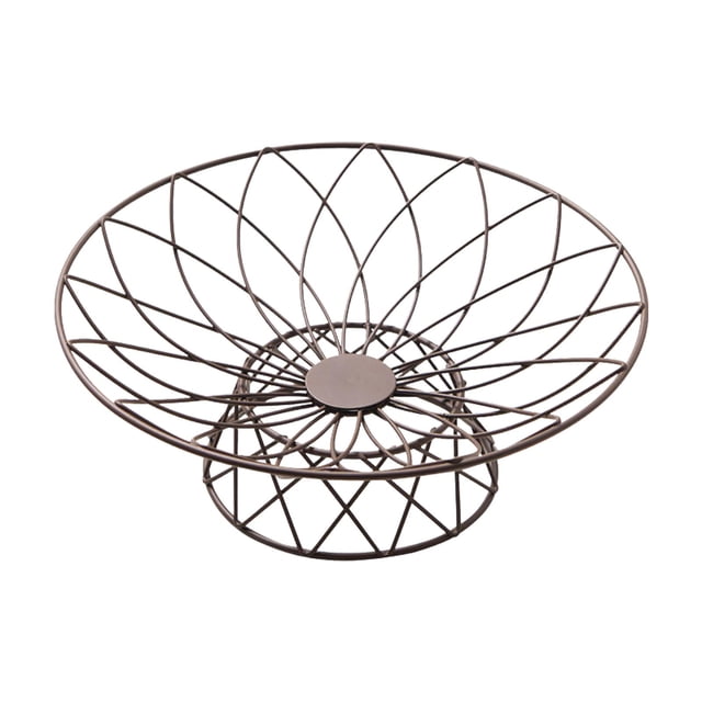 Cesta de frutas para el hogar, frutero de hierro forjado para cocina, restaurante, pan Marrón L