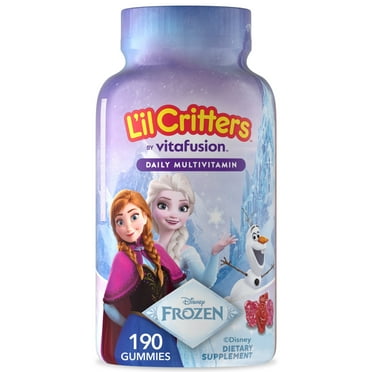 L'il Critters Frozen Daily Kids Multivitamin Gummies Assorted Berry Flavors for Ages 2  Toddlers and Kids, Disney Multivitamin Gummies with 11 Essential Nutrients, 95-190 Day Supply, 190 Gummies